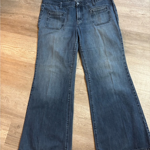 Wide Leg Retro Jeans Womens 16 Light goth Y2K 90s Old School Cottagecore Classic - Picture 2 of 7